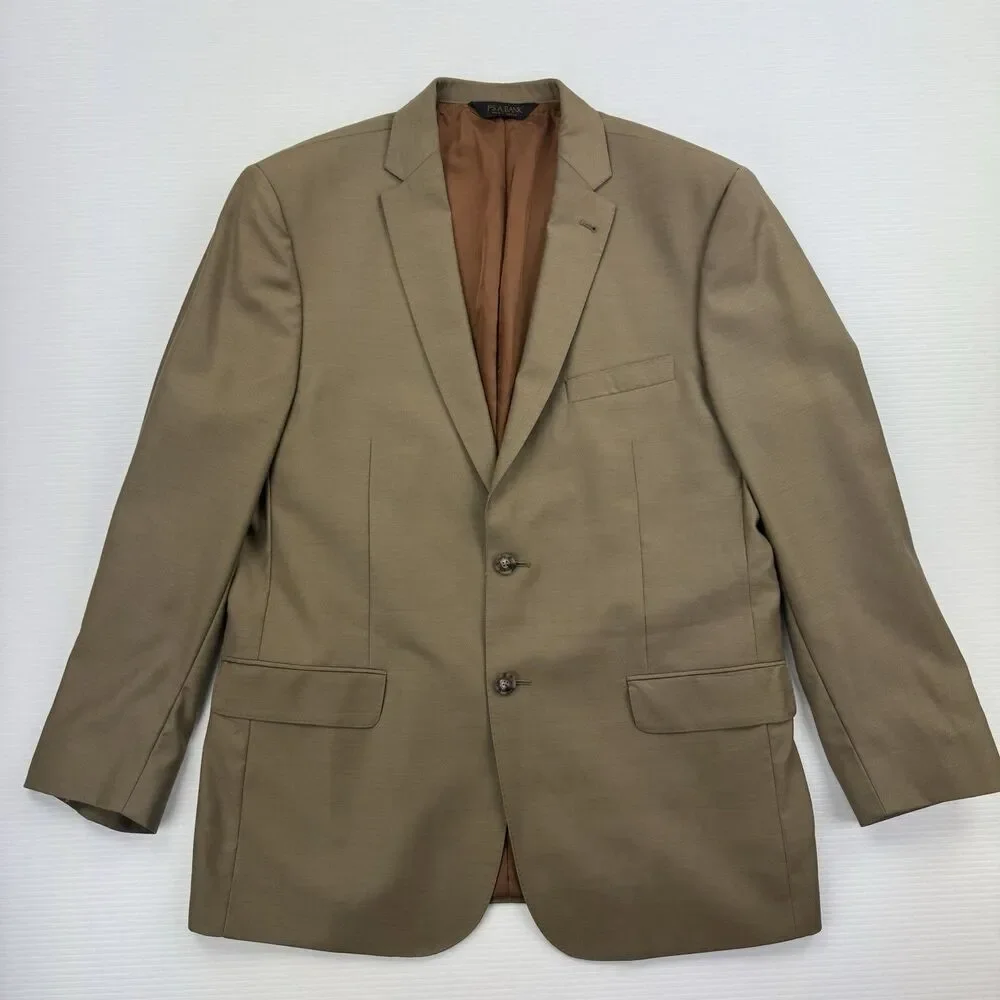 Jos A Bank Joseph Metropolitan 43R Tan 100% Wool Sport Coat Blazer 2 Button